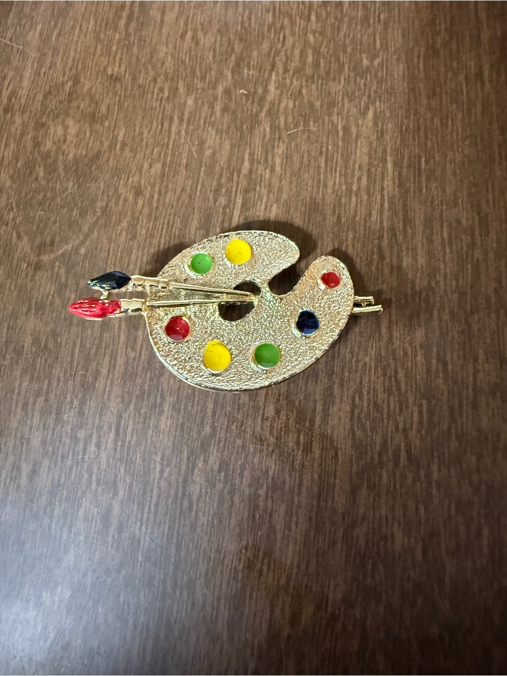 Vintage Gerry’s Artist Palette Brooch Pin Paint Brushes Gold Tone